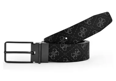 Ζώνη Διπλής Όψεως Guess BMAGLOP5235-DBM Μαύρο|Μαύρο