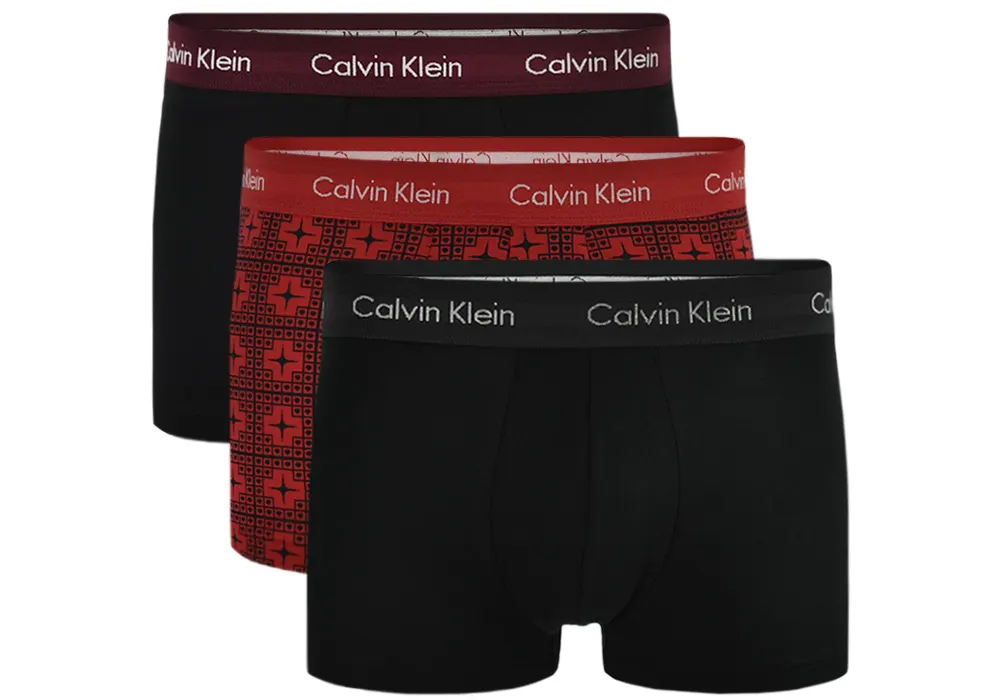 Trunk 3Pack Calvin Klein NB3055A I1Z Black Red Eros