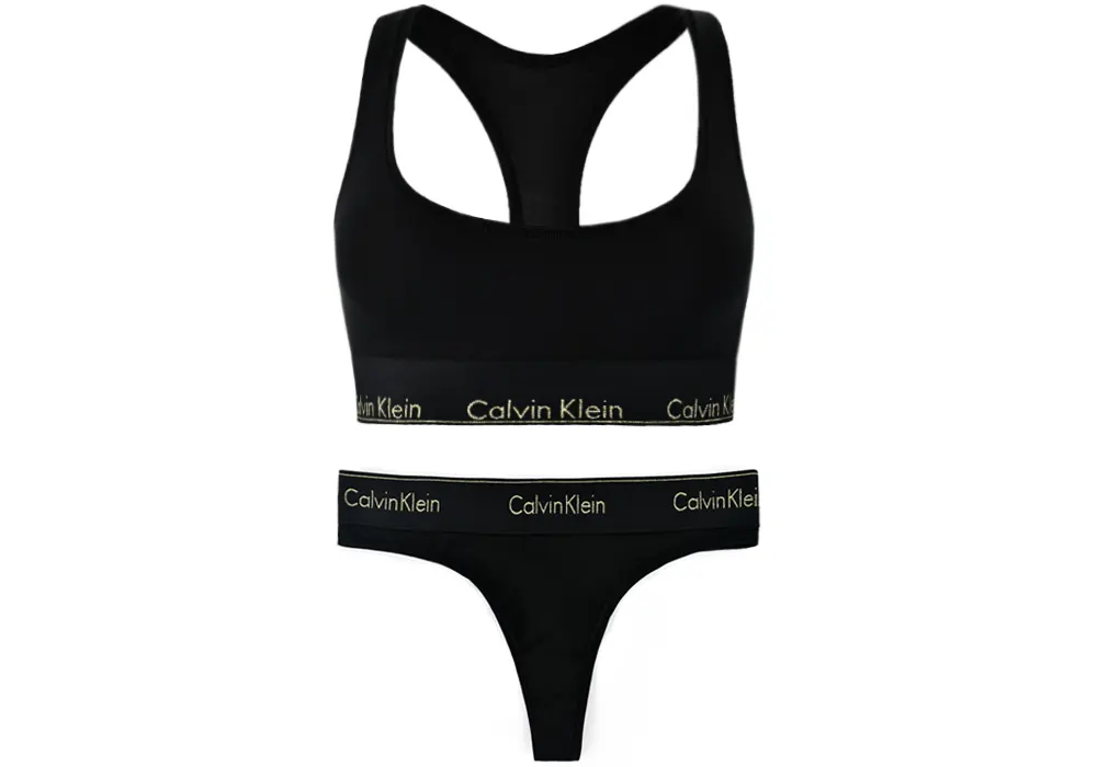 Bralette & Thong Set Calvin Klein QF7453E-UB1 Black - Eros